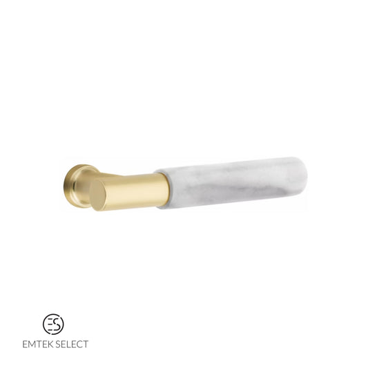 EMTEK Select T-Bar White Marble Lever