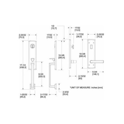 Soho® ¾ Escutcheon Handleset Emergency Egress w 5485V Soho Lever